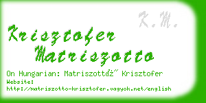 krisztofer matriszotto business card